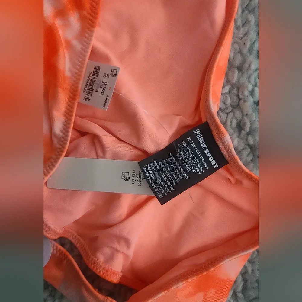 Victoria's Secret PINK Sport Gym To Swim Bottoms, Tie Dye Orange,  NWT, SIZE XL - Picture 4 of 4